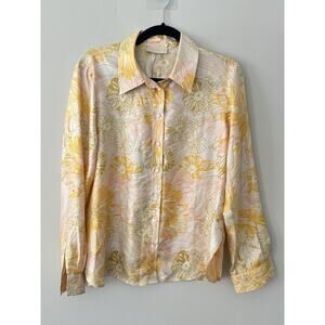 Momoni Italy Floral Print Blouse 100% Silk in Multi Size IT 40/ US Small 2067